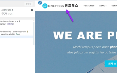 워드프레스 OnePress 테마: 로고 옆에 사이트 제목 표시하기